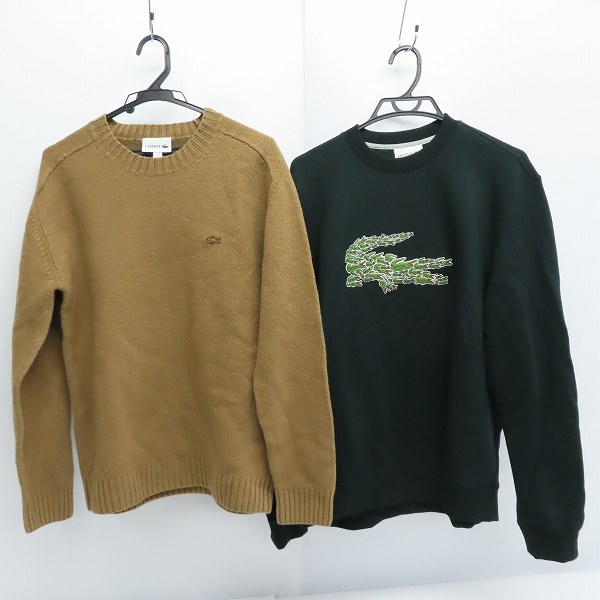 実際に弊社で買取させて頂いたLACOSTE/ラコステ クルーネック スウェット ニット セーター/プルオーバー/M/L 2点セット