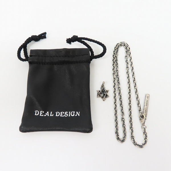 実際に弊社で買取させて頂いたDEAL DESIGN/ディールデザイン シックススターチャーム/ロゴプレートネックレスチェーン 2点セットの画像 8枚目