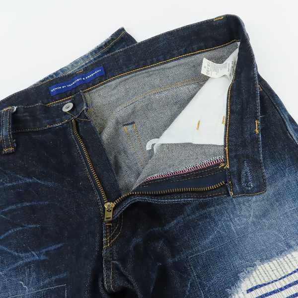 実際に弊社で買取させて頂いたVANQUISH×fragment design/ヴァンキッシュ×フラグメント クラッシュ/リペア加工 デニムパンツ VFP4013/36の画像 4枚目