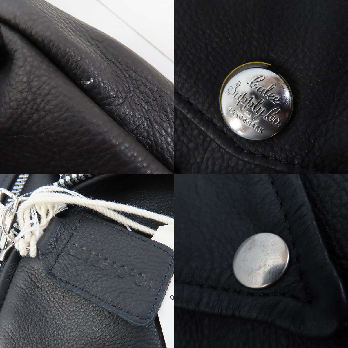 実際に弊社で買取させて頂いたCALEE×VANSON/キャリー×バンソン 20AW Cow Leather/カウレザー ダブル ライダース ジャケット CL-20AW001V/42の画像 6枚目