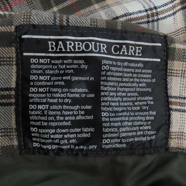 実際に弊社で買取させて頂いたbarbour/バブアー ビデイル オイルドジャケット カーキの画像 4枚目