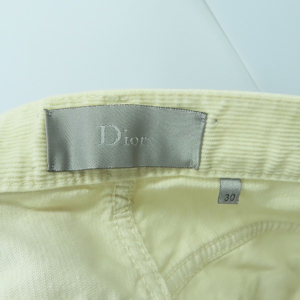 実際に弊社で買取させて頂いたdior homme/ディオールオム コーデュロイパンツ ホワイト 30の画像 2枚目