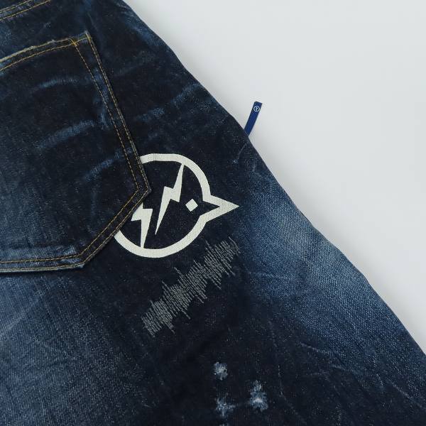 実際に弊社で買取させて頂いたVANQUISH×fragment design/ヴァンキッシュ×フラグメント クラッシュ/リペア加工 デニムパンツ VFP4013/36の画像 8枚目