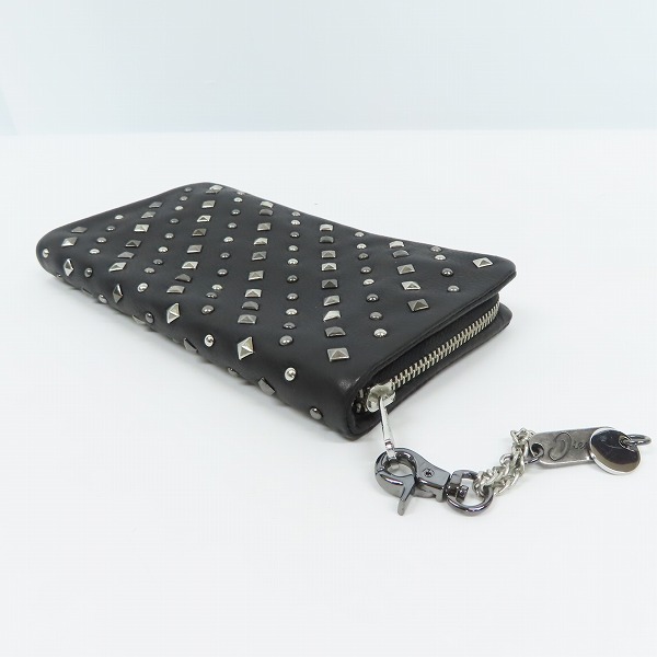 実際に弊社で買取させて頂いたDIESEL/ディーゼル レザー ラウンドジップ 長財布/ロングウォレット  スタッズの画像 3枚目