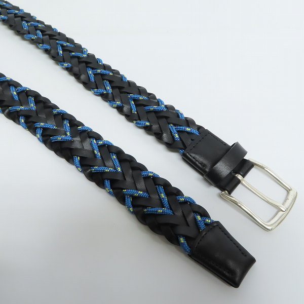 実際に弊社で買取させて頂いたPaul Smith/ポールスミス イントレチャート メッシュレザー/コードベルト/38の画像 2枚目