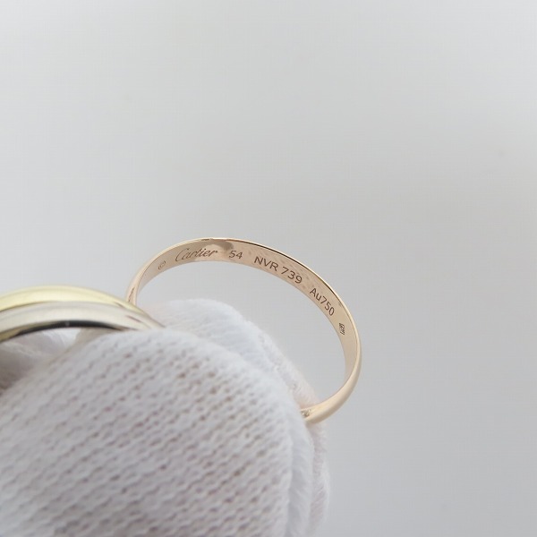 実際に弊社で買取させて頂いたCartier/カルティエ TRINITY RING/トリニティリング 3連 指輪  Au750/14号の画像 4枚目