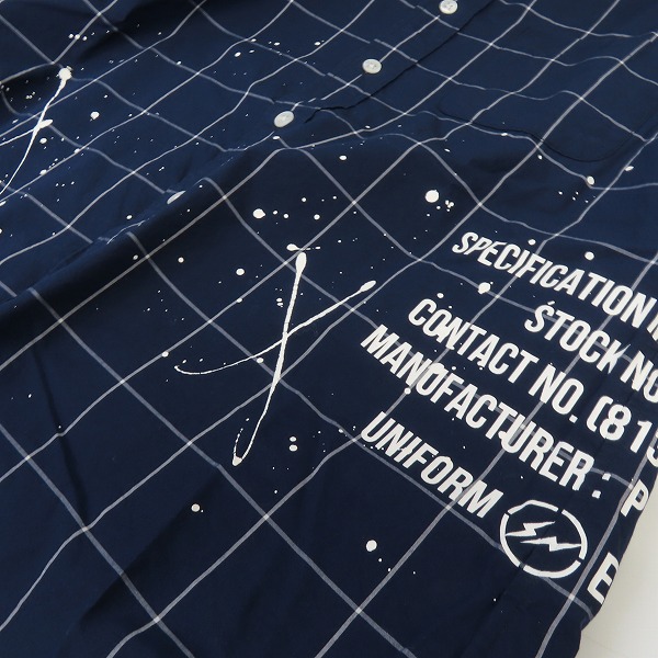 実際に弊社で買取させて頂いたuniform experiment/ユニフォームエクスペリメント DRIPPING MIL B.D SHIRT 長袖シャツ UE-202031/2の画像 4枚目