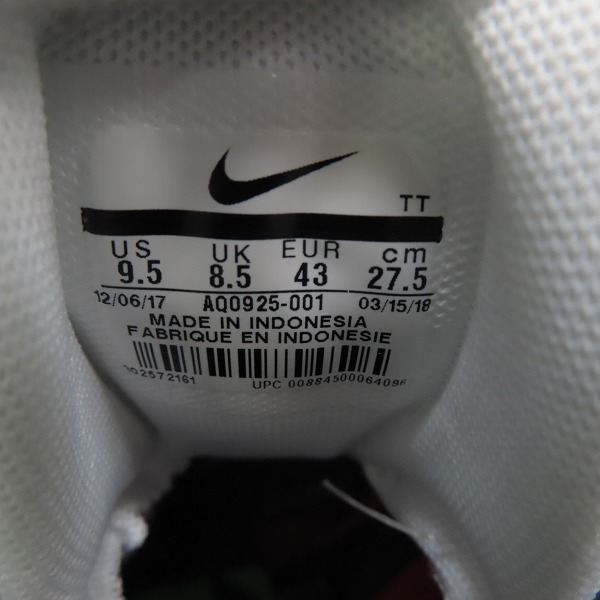 実際に弊社で買取させて頂いた【未使用】NIKE×atmos/ナイキ×アトモス AIR MAX 95 "WE LOVE NIKE"/エアマックス95 スニーカー  AQ0925-001/27.5の画像 5枚目