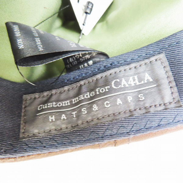 実際に弊社で買取させて頂いたCUSTOM MADE FOR CA4LA/カスタムメイド KNOX/ノックス MI-HUN-HL ホースレザー 帽子 NOX-00390/59cmの画像 5枚目
