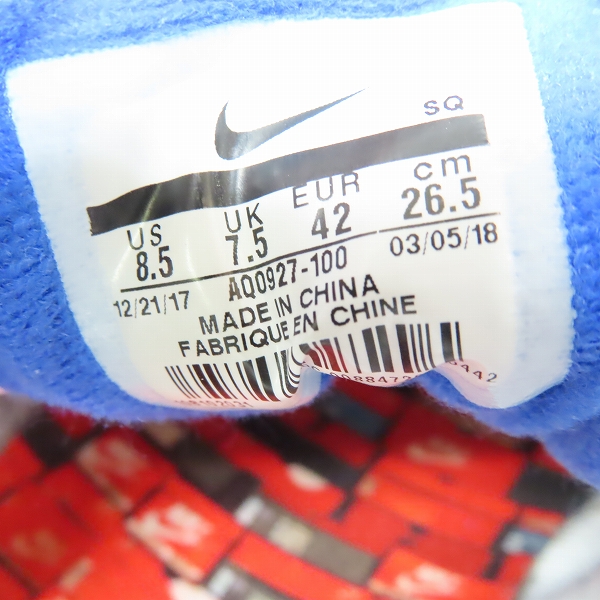 実際に弊社で買取させて頂いたNIKE×atmos/ナイキ×アトモス AIR MAX 1 PRNT/ エアマックス1 プリント 'WE LOVE NIKE' AQ0927-100/26.5の画像 5枚目