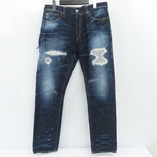 実際に弊社で買取させて頂いたVANQUISH×fragment design/ヴァンキッシュ×フラグメント クラッシュ/リペア加工 デニムパンツ VFP4013/36