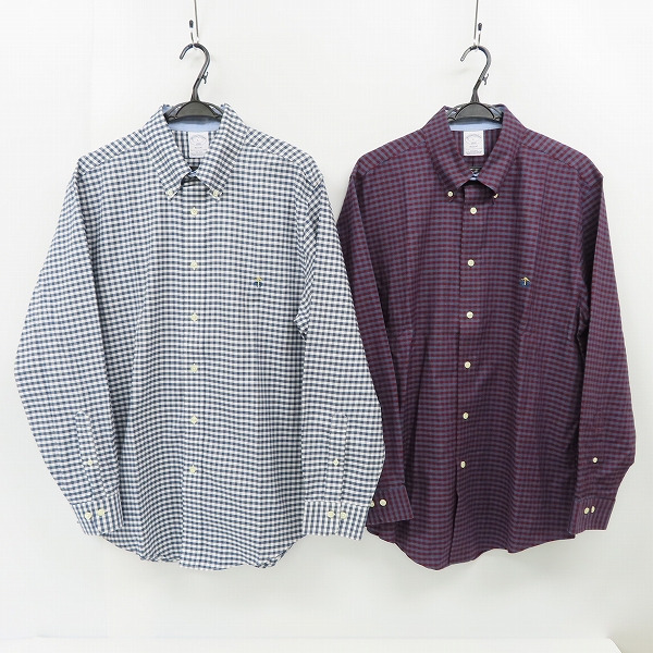 実際に弊社で買取させて頂いたBROOKS BROTHERS/ブルックスブラザーズ チェック柄 長袖シャツ /L 2点セット