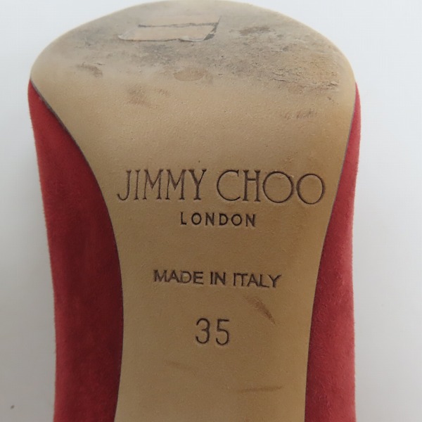 実際に弊社で買取させて頂いたJIMMY CHOO/ジミーチュウ スウェード パンプス レッド 35の画像 5枚目