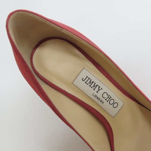 実際に弊社で買取させて頂いたJIMMY CHOO/ジミーチュウ スウェード パンプス レッド 35の画像 4枚目