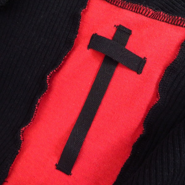 実際に弊社で買取させて頂いたLGB/ルグランブルー BACK CROSS バッククロスカーディガン 黒赤/0の画像 2枚目