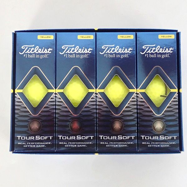 実際に弊社で買取させて頂いた【未使用】Titleist/タイトリスト TOUR SOFT イエロー ゴルフボール 1ダース 