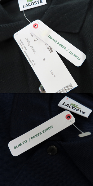実際に弊社で買取させて頂いた【未使用含む】LACOSTE/ラコステ S/S 半袖 ポロシャツ ネイビー/ブラック/ホワイト Size：3 3点セットの画像 7枚目