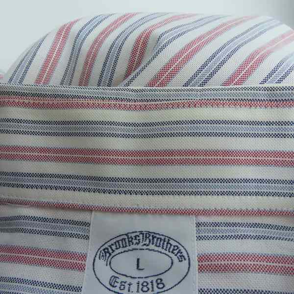 実際に弊社で買取させて頂いたBROOKS BROTHERS/ブルックスブラザーズ ストライプ柄 胸刺繍 長袖シャツ/Lの画像 7枚目