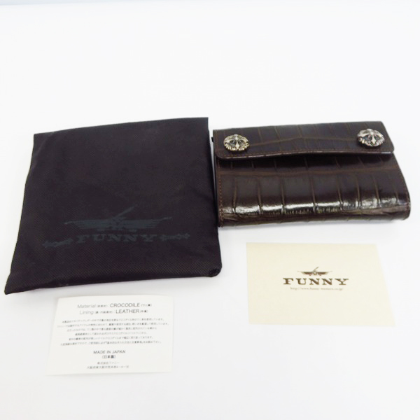 実際に弊社で買取させて頂いたFUNNY/ファニー グラブ ポロサスクロコダイル ミディアムウォレット 財布の画像 8枚目