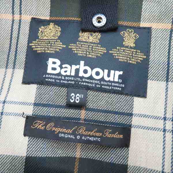 実際に弊社で買取させて頂いたBarbour/バブアー オイルドジャケット SL BORDER MWX0534SG91/38の画像 2枚目