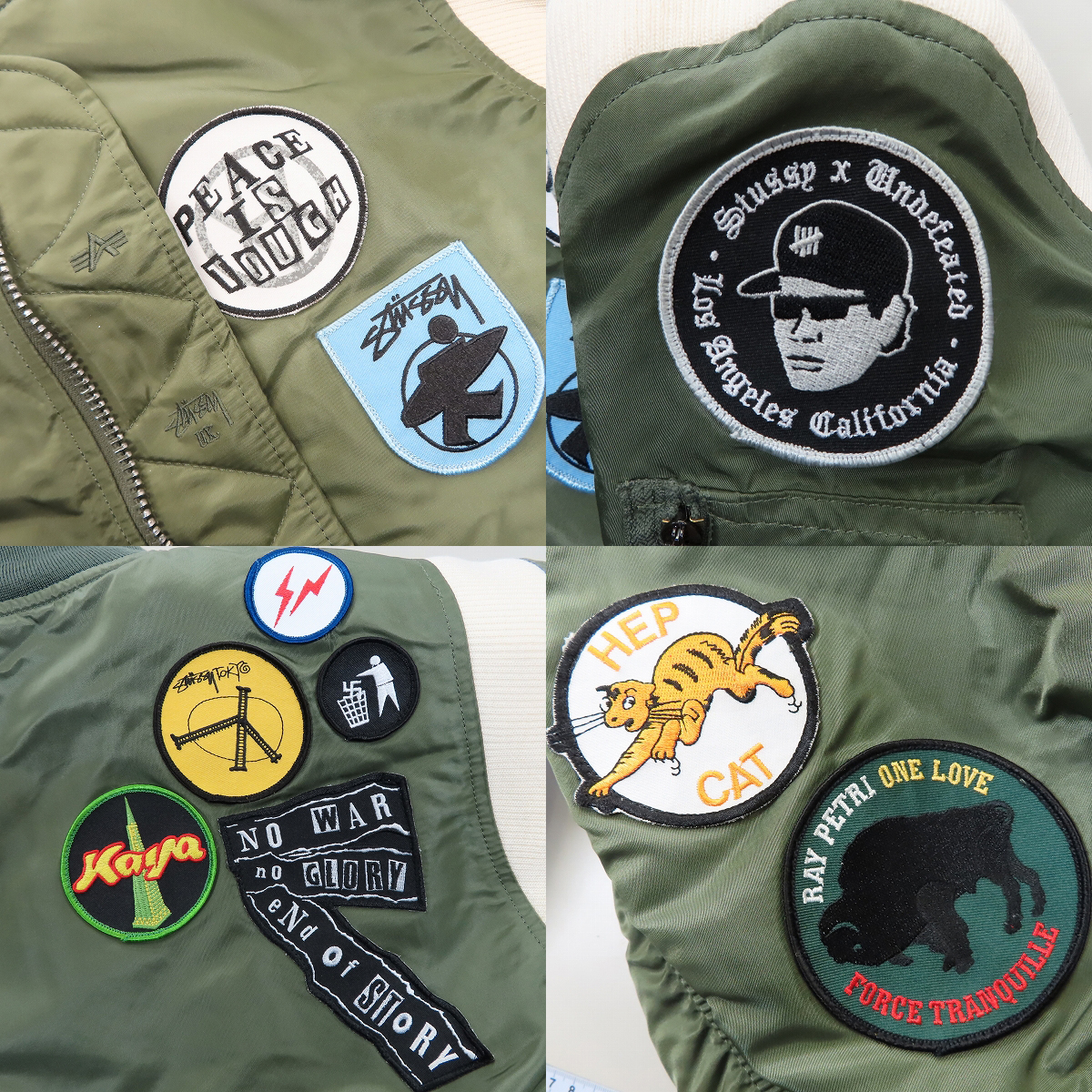 実際に弊社で買取させて頂いたSTUSSY×fragment design×ALPHA/ステューシー×フラグメント×アルファ 25周年記念 MA-1 フライトジャケット/Lの画像 5枚目