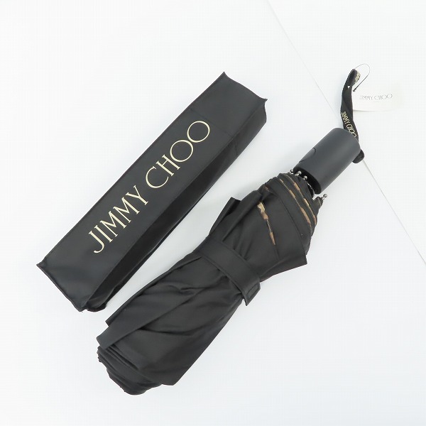 実際に弊社で買取させて頂いた【未使用】JIMMY CHOO/ジミーチュウ 折りたたみ傘/アンブレラ ヒョウ柄デザイン ワンタッチ式の画像 7枚目
