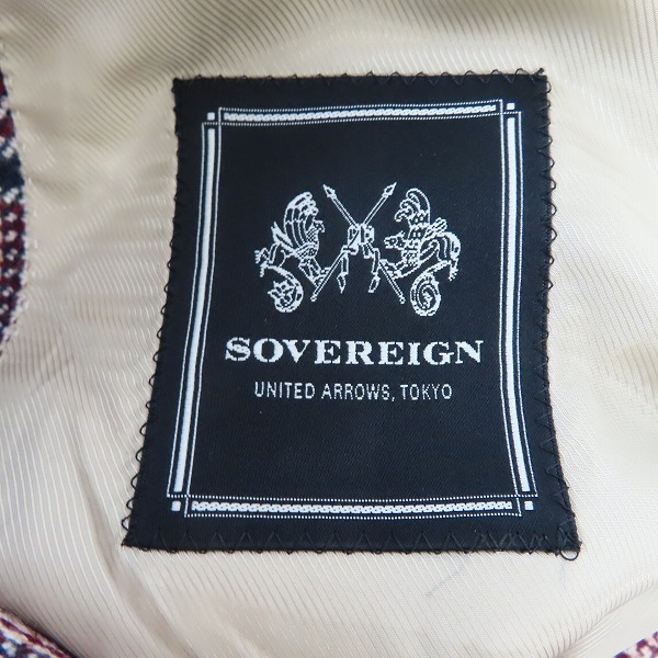 実際に弊社で買取させて頂いたSOVEREIGN UNITED ARROWS/ユナイテッドアローズ 千鳥柄ウールテーラードジャケット/52の画像 2枚目
