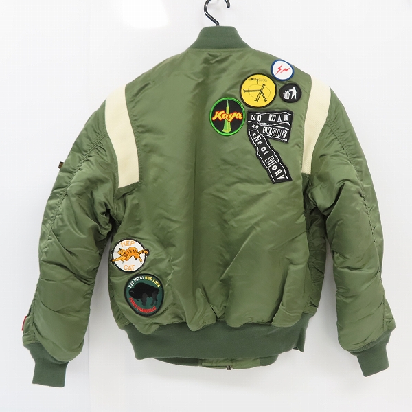 実際に弊社で買取させて頂いたSTUSSY×fragment design×ALPHA/ステューシー×フラグメント×アルファ 25周年記念 MA-1 フライトジャケット/Lの画像 1枚目
