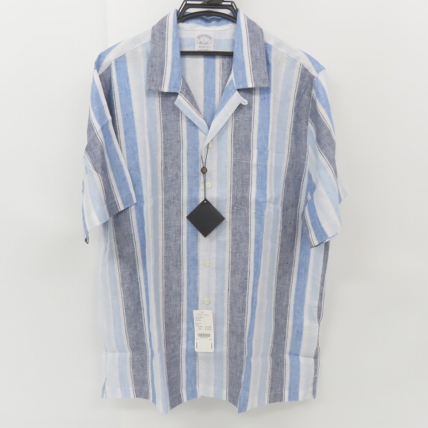 実際に弊社で買取させて頂いた【未使用】BROOKS BROTHERS/ブルックスブラザーズ ストライプ柄 半袖シャツ/L