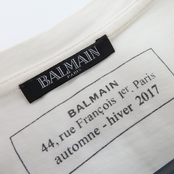 実際に弊社で買取させて頂いた【JPタグ】BALMAIN/バルマン ロゴプリント 半袖Tシャツ ホワイト W7H8601I039/Sの画像 2枚目