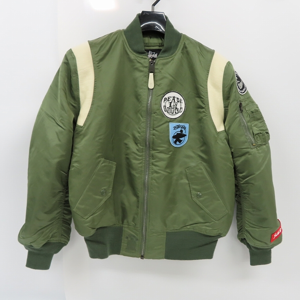 実際に弊社で買取させて頂いたSTUSSY×fragment design×ALPHA/ステューシー×フラグメント×アルファ 25周年記念 MA-1 フライトジャケット/L