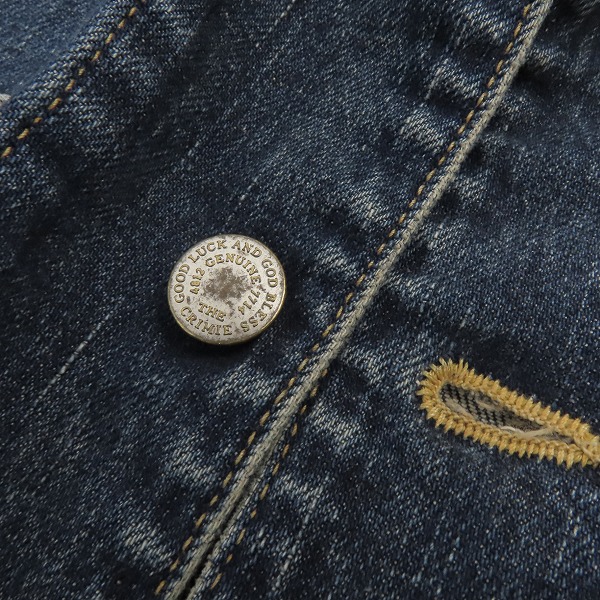 実際に弊社で買取させて頂いたTHE CRIMIE/クライミー ダメージ加工 デニムジャケット/Lの画像 6枚目