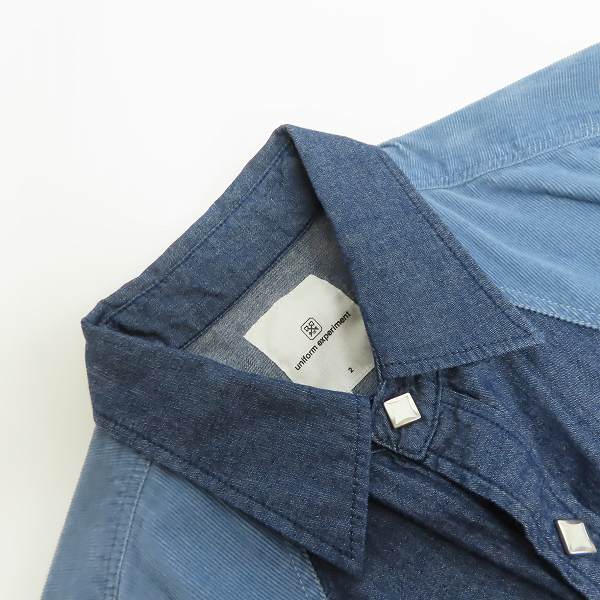 実際に弊社で買取させて頂いたuniform experiment/ユニフォームエクスペリメント 14SS ヨーク切替 ウエスタンシャツ UE-140056/2の画像 4枚目