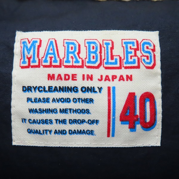 実際に弊社で買取させて頂いたMARBLES/マーブルズ バックロゴ 9 STAR DOWN VEST/9スター刺繍 ボアベスト/Mの画像 2枚目