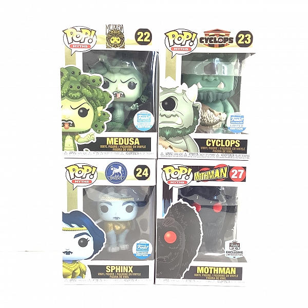 実際に弊社で買取させて頂いたFUNKO/ファンコ POP! MYTHS メデューサ/サイクロプス/スフィンクス/モスマン 4点セット