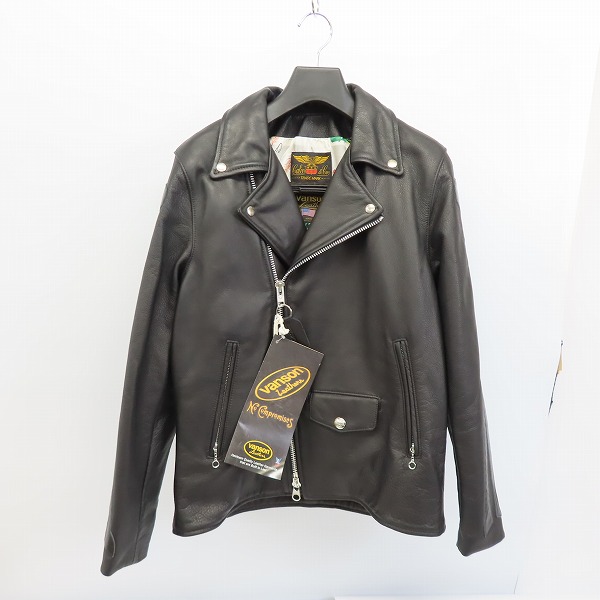 実際に弊社で買取させて頂いたCALEE×VANSON/キャリー×バンソン 20AW Cow Leather/カウレザー ダブル ライダース ジャケット CL-20AW001V/42