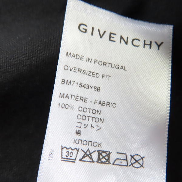 実際に弊社で買取させて頂いた【JPタグ】GIVENCHY/ジバンシィ 21SS 立体ロゴ刺繍 半袖Tシャツ/Mの画像 4枚目