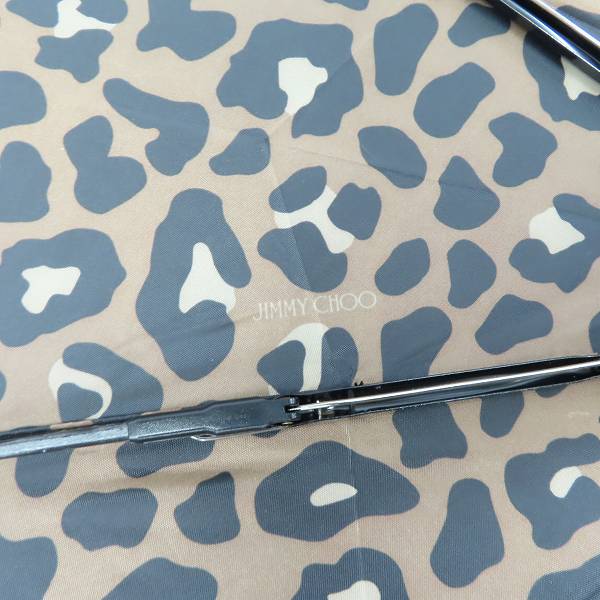 実際に弊社で買取させて頂いた【未使用】JIMMY CHOO/ジミーチュウ 折りたたみ傘/アンブレラ ヒョウ柄デザイン ワンタッチ式の画像 4枚目