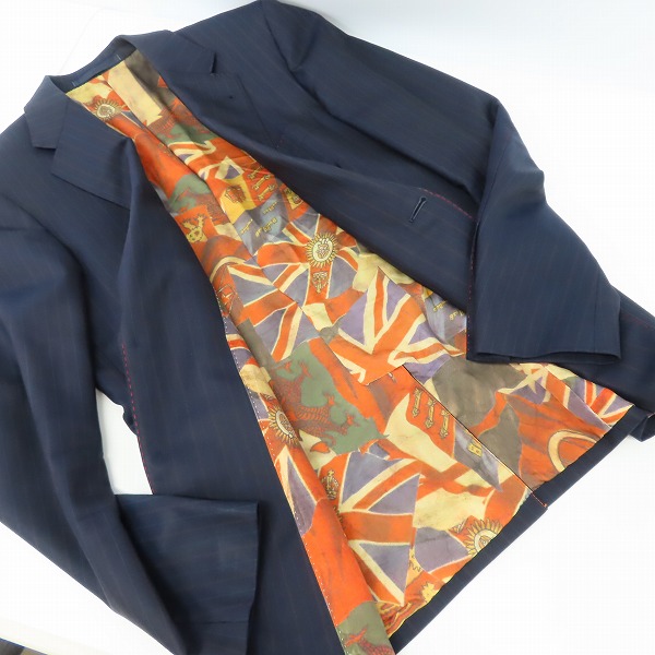 実際に弊社で買取させて頂いたPaul Smith LONDON×Ermenegildo Zegna/ポールスミス×エルメネジルドゼニア ストライプ セットアップ スーツ/Sの画像 2枚目