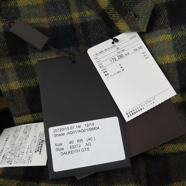 実際に弊社で買取させて頂いた【未使用】MACKINTOSH×FOX BROTHERS /マッキントッシュ×フォックスブラザーズ  ゴム引きウールチェックコート5927J/40の画像 6枚目
