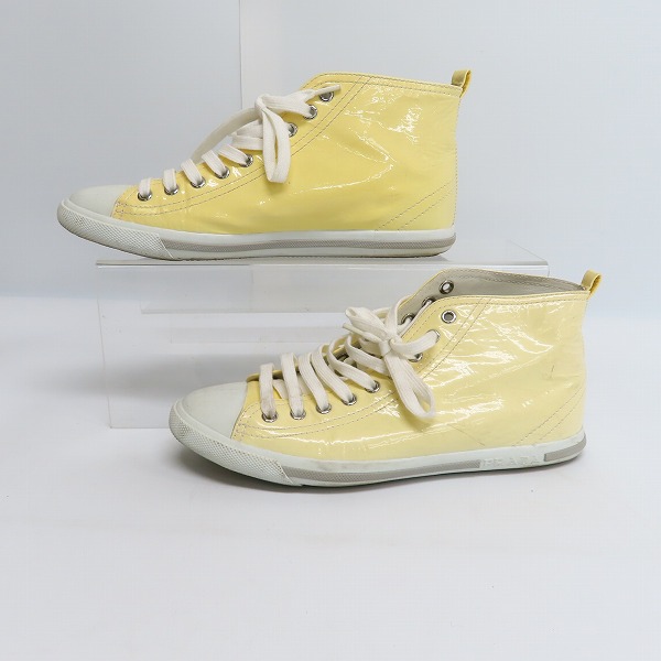 実際に弊社で買取させて頂いたPRADA/プラダ パテント ハイカット スニーカー 5731/38の画像 3枚目