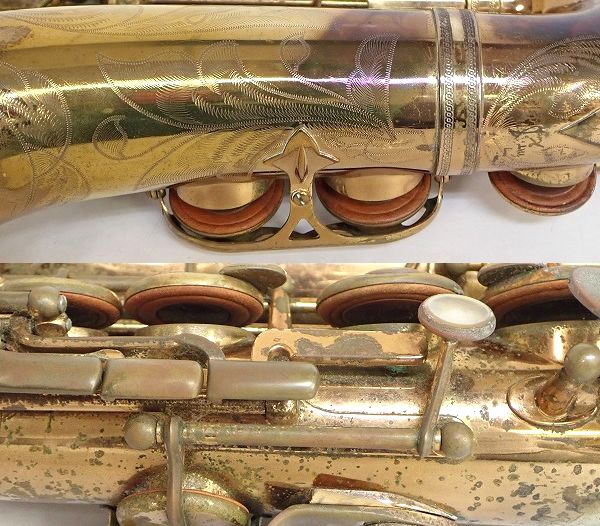 実際に弊社で買取させて頂いた★【使用感有】SELMER/セルマー アルトサックス MARK Ⅵ 彫刻有り フラセル 10万台 ビンテージ ハードケース付 の画像 7枚目