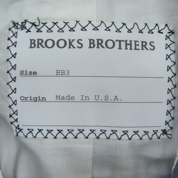 実際に弊社で買取させて頂いたBrooks Brothers/ブルックスブラザーズ ストライプ3Bテーラードジャケット ホワイト×ネイビー/BB3の画像 2枚目