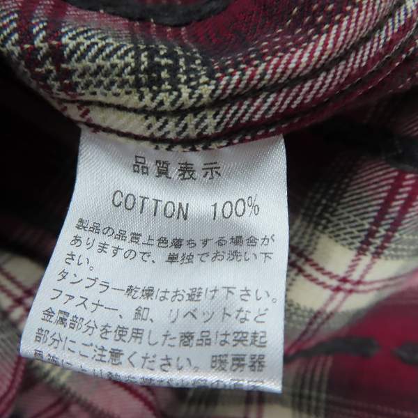 実際に弊社で買取させて頂いたTHE FLAT HEAD/フラットヘッド ネイティブチェックウエスタンシャツ 40の画像 3枚目