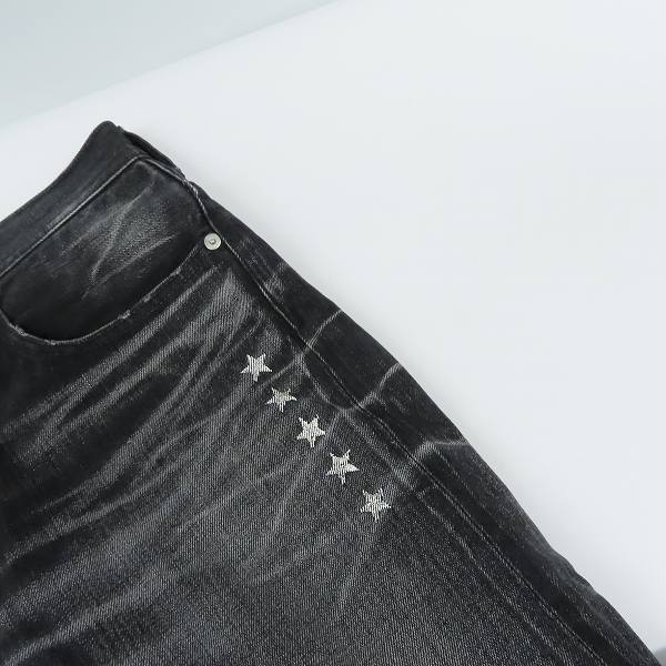 実際に弊社で買取させて頂いたユニフォームエクスペリメント 16AW FIVE STAR SLIM-FIT STRETCH DAMAGED JEANS ストレッチデニム UE-167008 /31の画像 7枚目