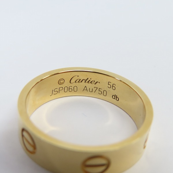 実際に弊社で買取させて頂いた【ギャラ付き】Cartier/カルティエ LOVE ミニラブ リング  ゴールド/56の画像 5枚目