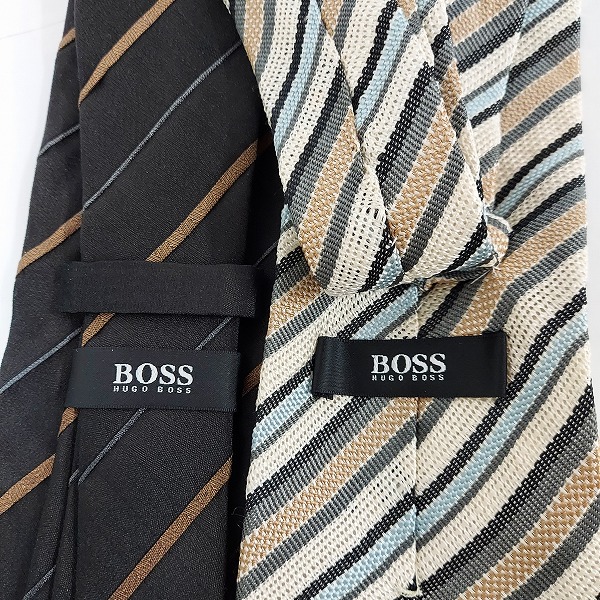 実際に弊社で買取させて頂いたHUGO BOSS/ヒューゴボス ストライプ/花柄等 ネクタイ おまとめ9本の画像 4枚目