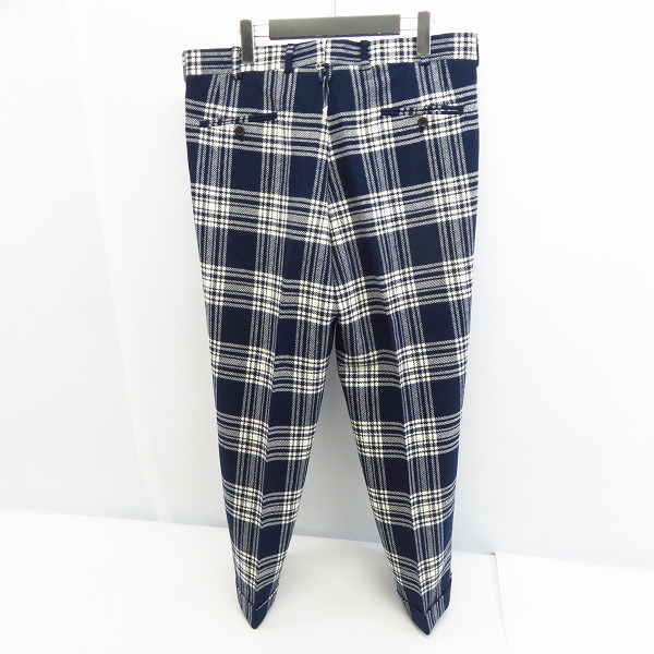 実際に弊社で買取させて頂いた【未使用】BROOKS BROTHERS/ブルックスブラザーズ ウールチェックパンツ ネイビー×ホワイト/BB3の画像 1枚目