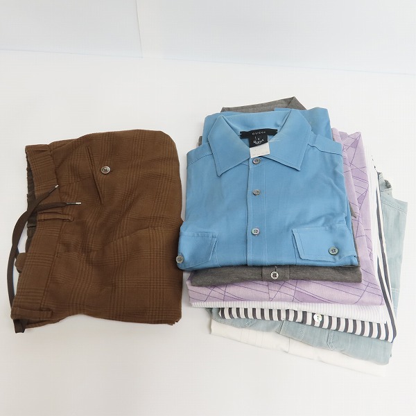 実際に弊社で買取させて頂いた【おまとめ8点】ランバン/グッチ/エディフィス他 シャツ/パンツ/ポロシャツ