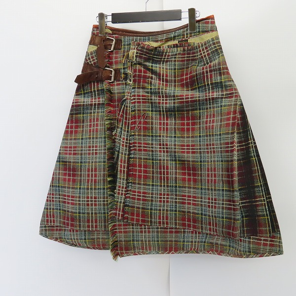 実際に弊社で買取させて頂いたJean Paul GAULTIER FEMME/ジャンポールゴルチェ チェック転写 ラップスカート/40